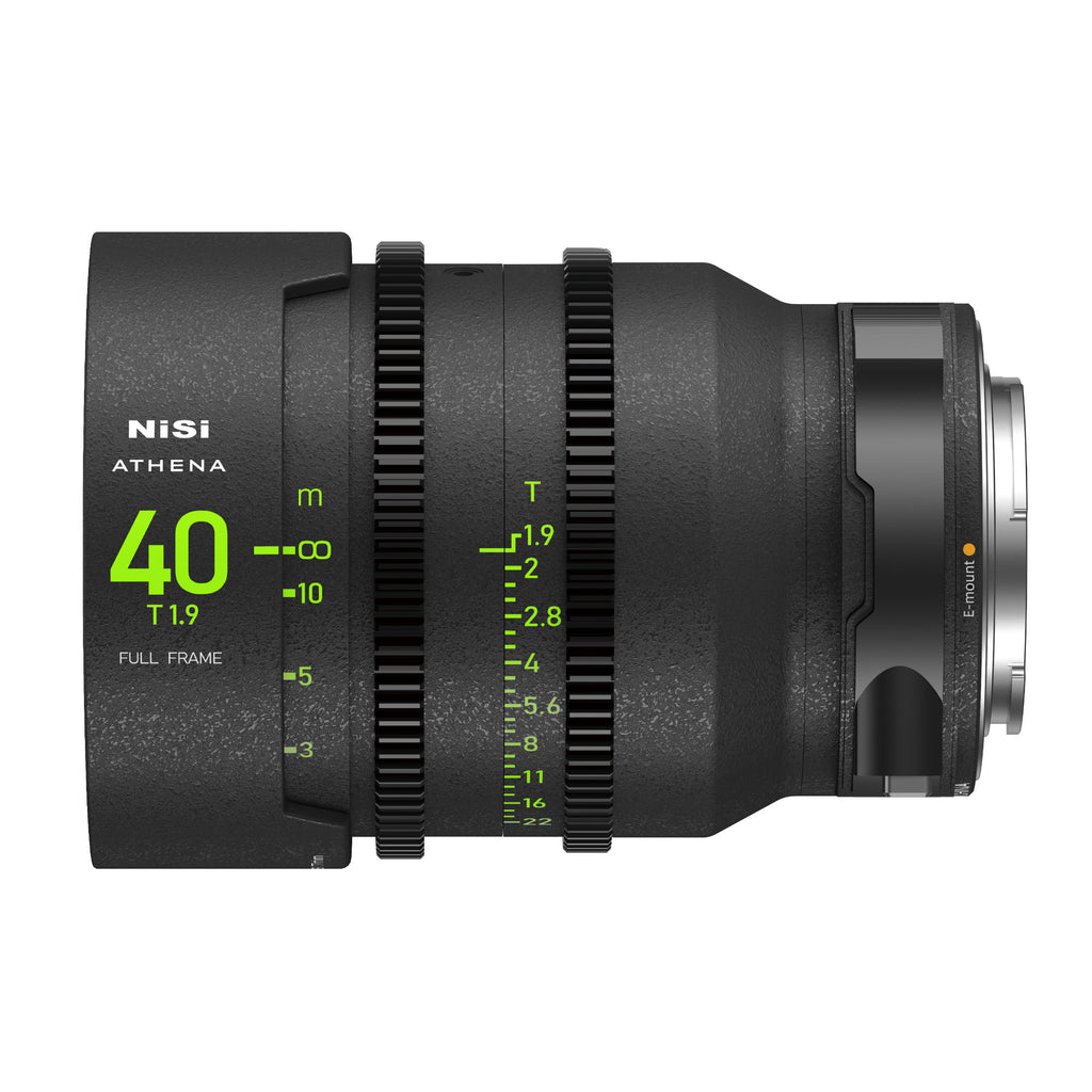 NiSi 40mm T1.9 Athena Prime FF Cine Lens - E Mount, Drop-In Filter