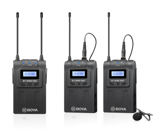 BOYA BY-WM8 Pro-K2 UHF Dual-Channel Wireless Lavalier System