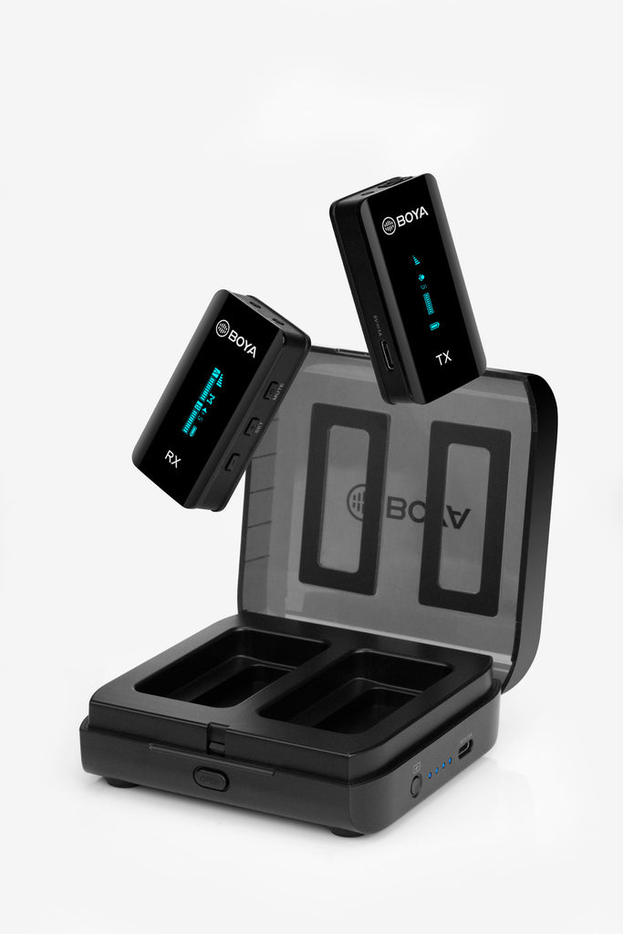 BOYA BY-XM6-K1 Ultra Compact 2.4GHz Wireless Mic Kit with 1x TX, 1x RX, 1x Charging Case
