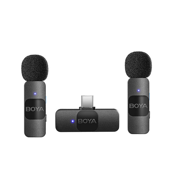 BOYA BY-V2 2.4GHz Dual-Channel Wireless Microphone System for USB-C Devices