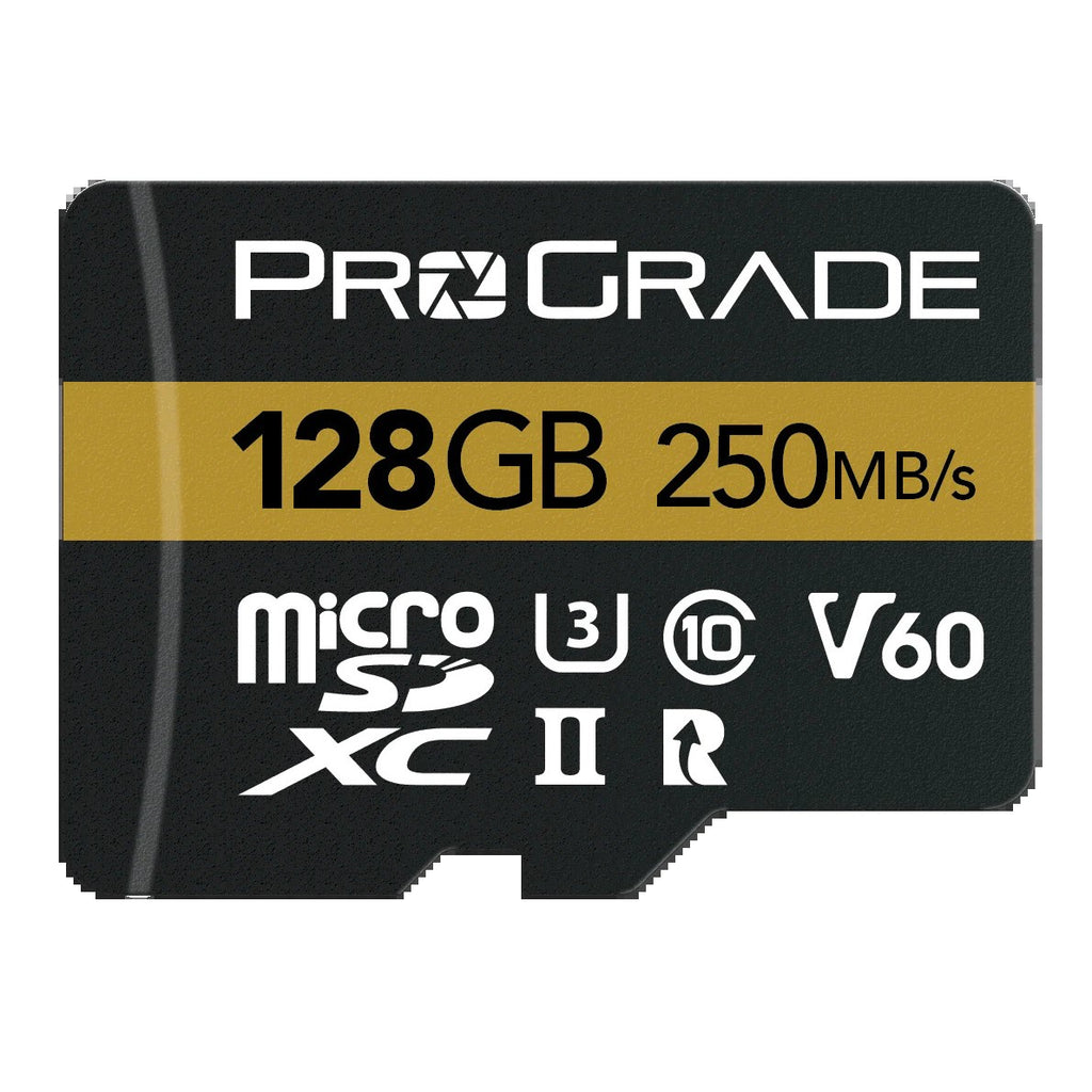 ProGrade Digital 128GB MicroSDXC UHS-II V60 Memory Card with Adapter (Gold)