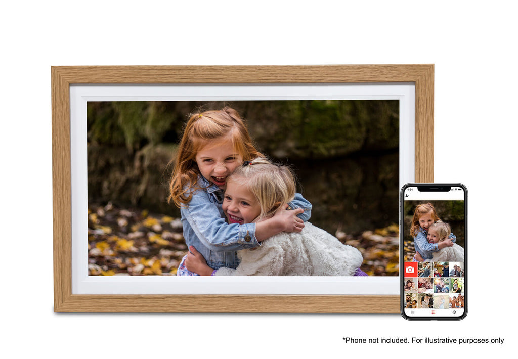 FireFly Frameo 15.6" Wi-Fi Digital Photo Frame - Oak Wood