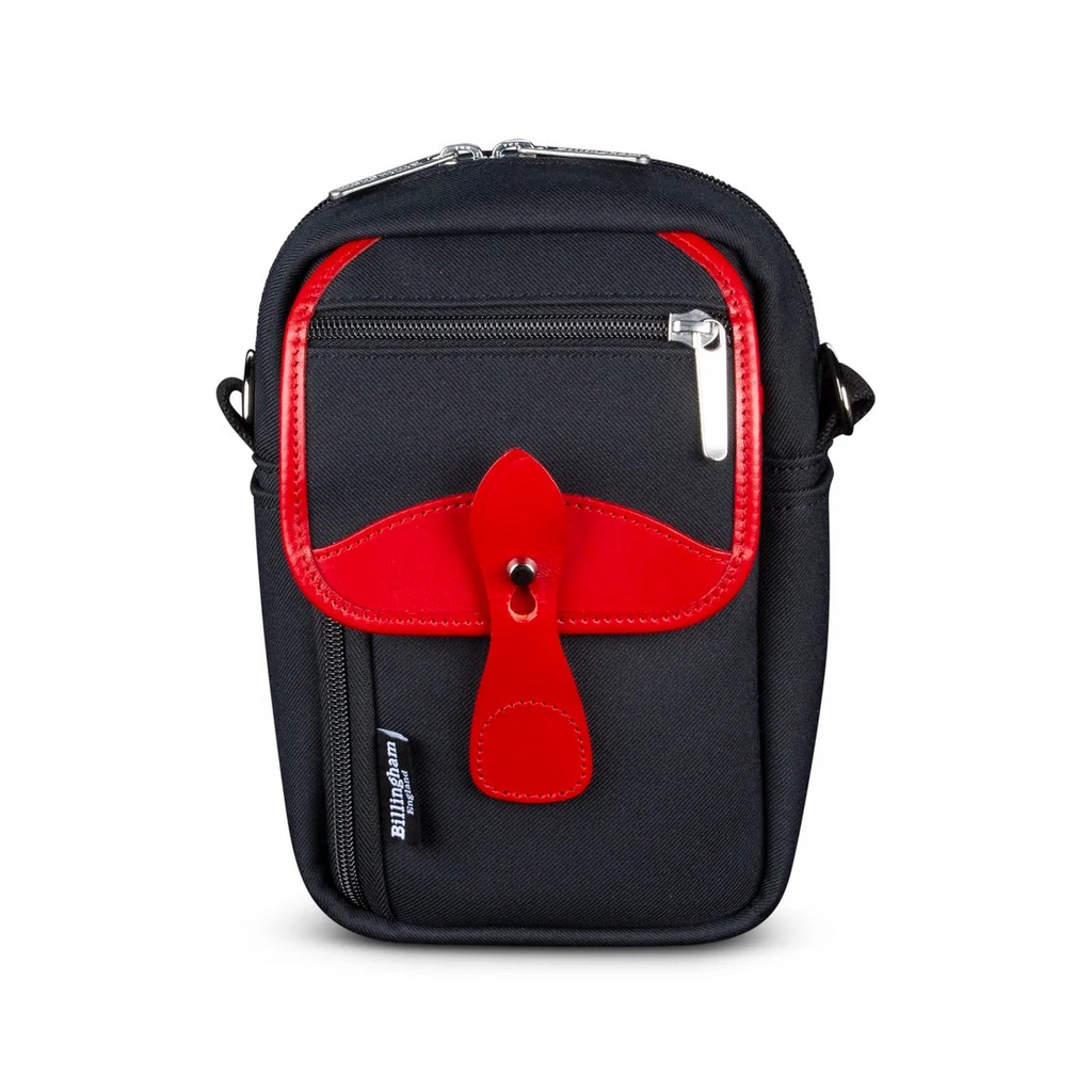 Billingham Airline Stowaway Camera Bag - Black FibreNyte / Red Leather