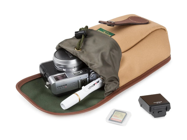 Billingham AVEA 8 End Pocket Pouch - Black Canvas / Black Leather