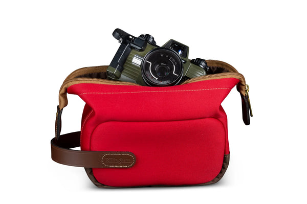 Billingham Capsule 1 Camera Pouch - Burgundy / Chocolate Leather