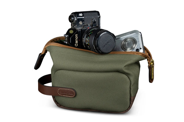 Billingham Capsule 1 Camera Pouch - Sage FibreNyte / Chocolate Leather