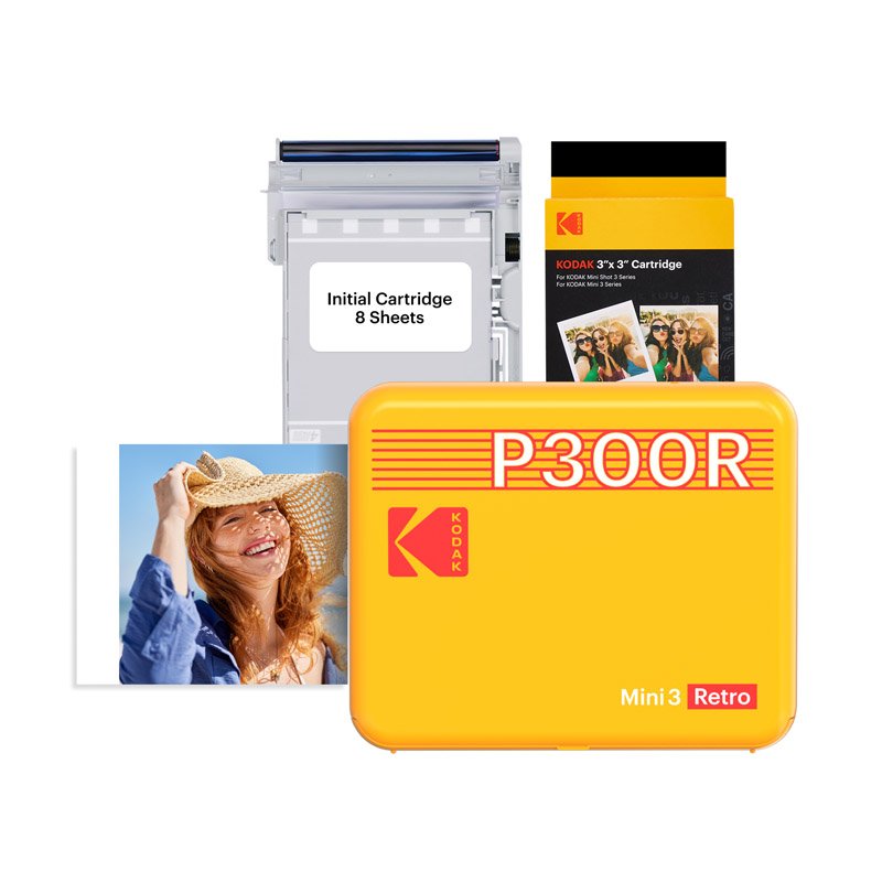 Kodak Instant Printer Mini 3 Retro Cartridge Bundle - Yellow
