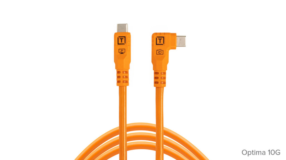 Tether Tools TetherPro Optima 10G USB-C 1.8m Cable Straight to Right Angle - Orange