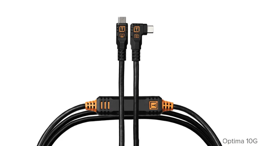 Tether Tools TetherPro Optima 10G USB-C 4.6m Cable Straight to Right Angle - Black