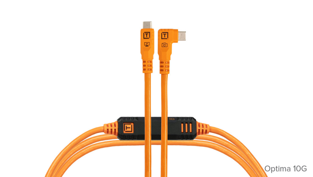 Tether Tools TetherPro Optima 10G USB-C 4.6m Cable Straight to Right Angle - Orange