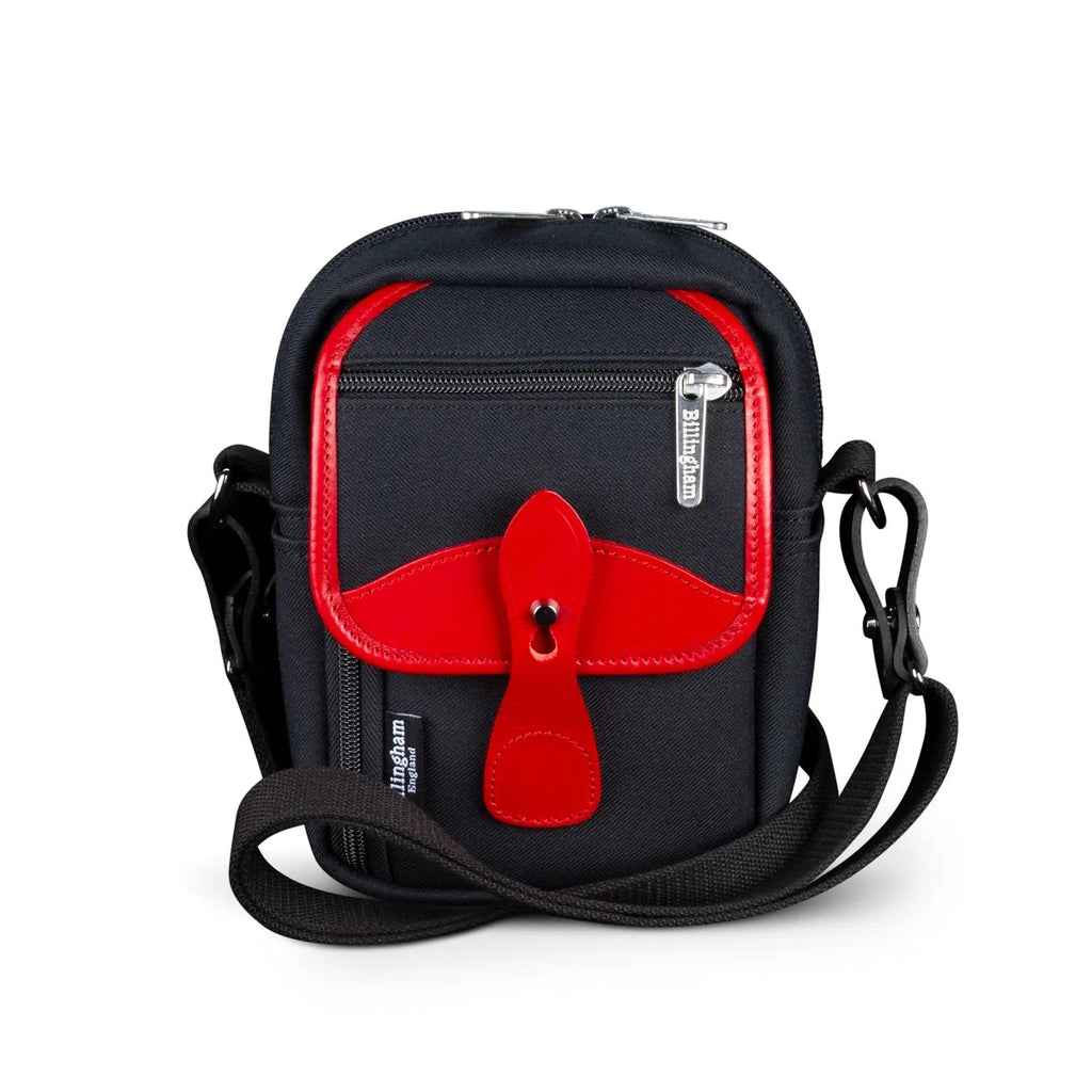 Billingham Compact Stowaway - Black FibreNyte / Red Leather