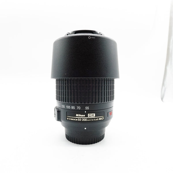 Pre Owned Nikon AF-S 55-200mm f4-5.6G ED VR Lens W/ Hood, Caps SN: 1391551