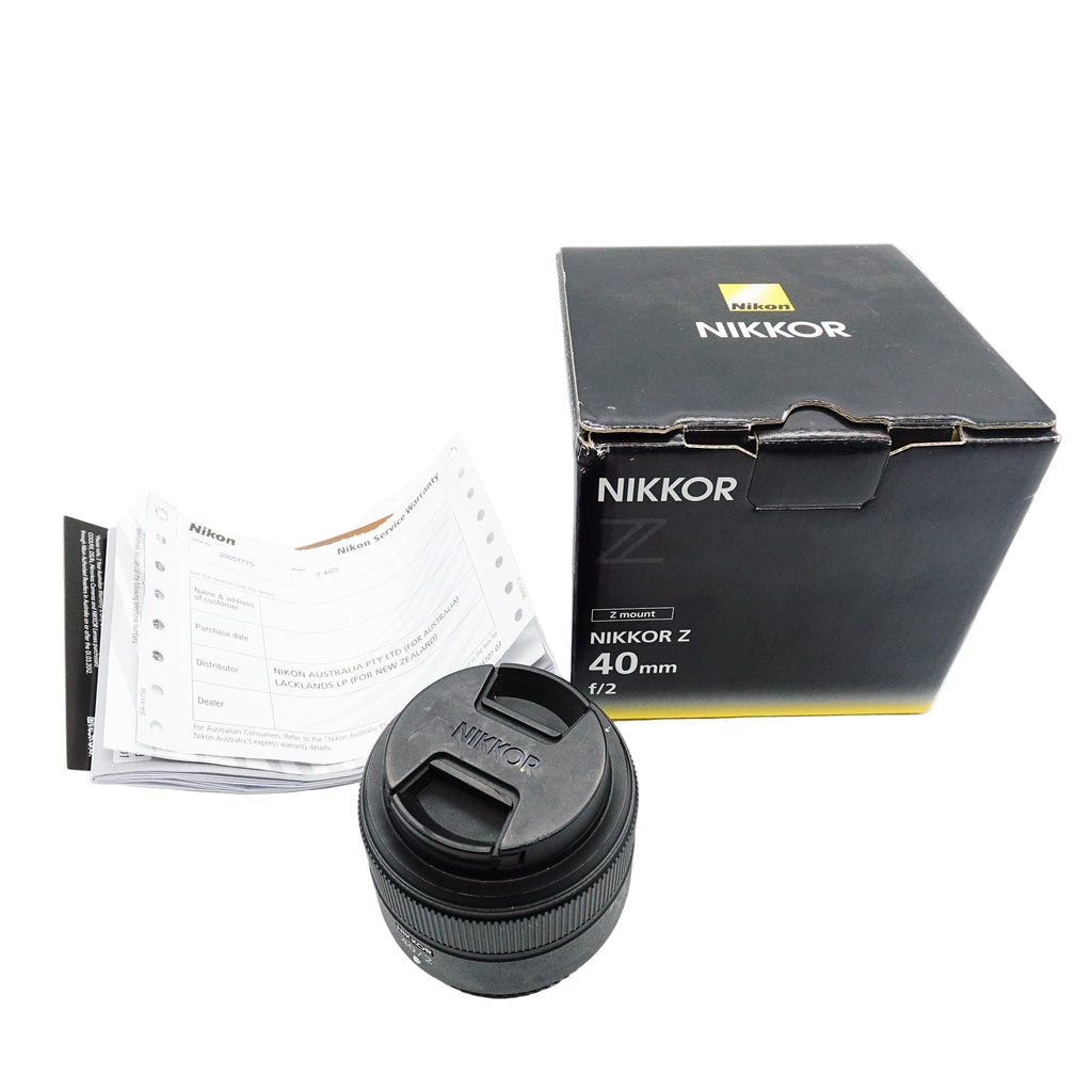 Pre Owned Nikon Z 40mm f2 Lens W/ Caps, Box SN: 20057775