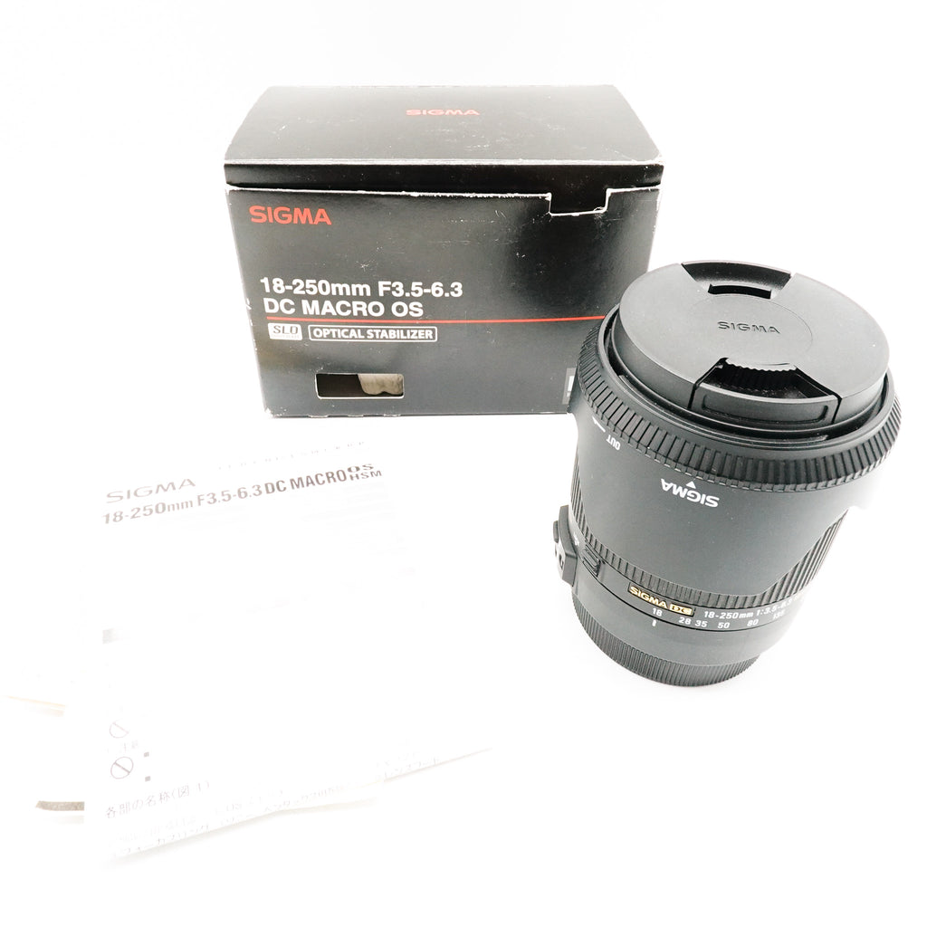 Pre-Owned Sigma 18-250mm f/3.5-6.3 DC Macro OS w/Caps, Hood & Box SN: 15278578
