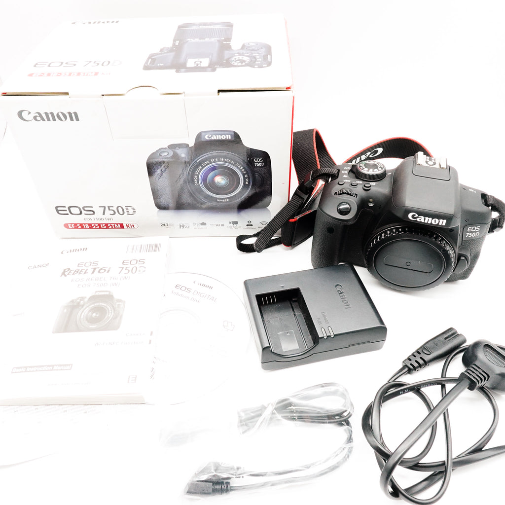 Pre-Owned Canon EOS 750D Body W/ Box & Accessories SN: 255032001039