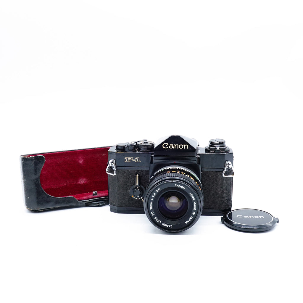 Pre-Owned Canon F1 SLR Film Camera W/Case & 28mm F2.8 SN: 154827