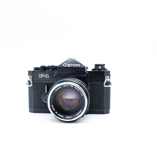 Pre-Owned Canon F1 SLR Film Camera w/Case & 50mm F1.4 Macro Lens SN: 134130