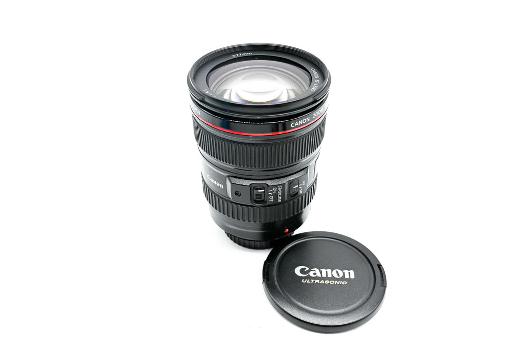 Pre Owned Canon EF 24-105mm f4 L IS W/ Hood, Rear Cap SN: 818519
