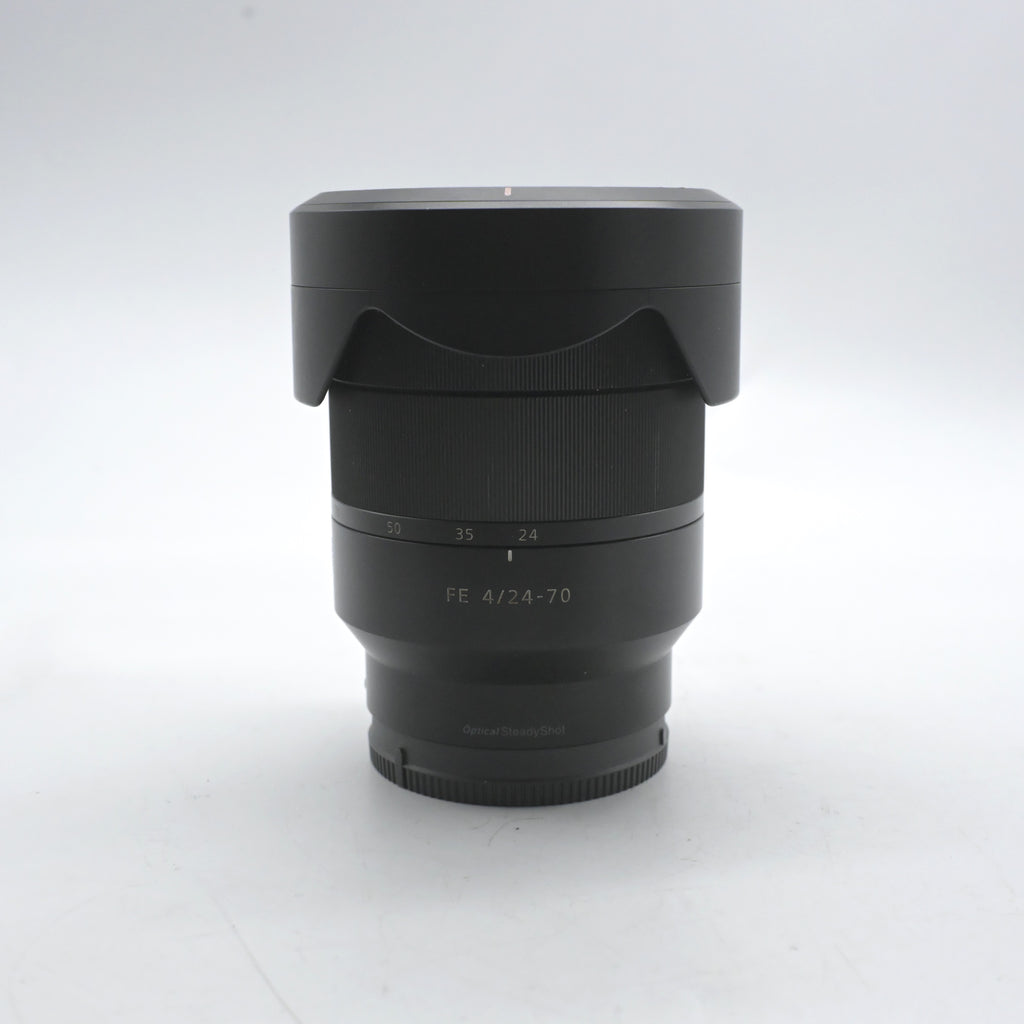 Pre Owned Sony Vario-Tessar T* FE 24-70mm F4 ZA OSS W/ Caps, Bag, Hood SN: 46517505