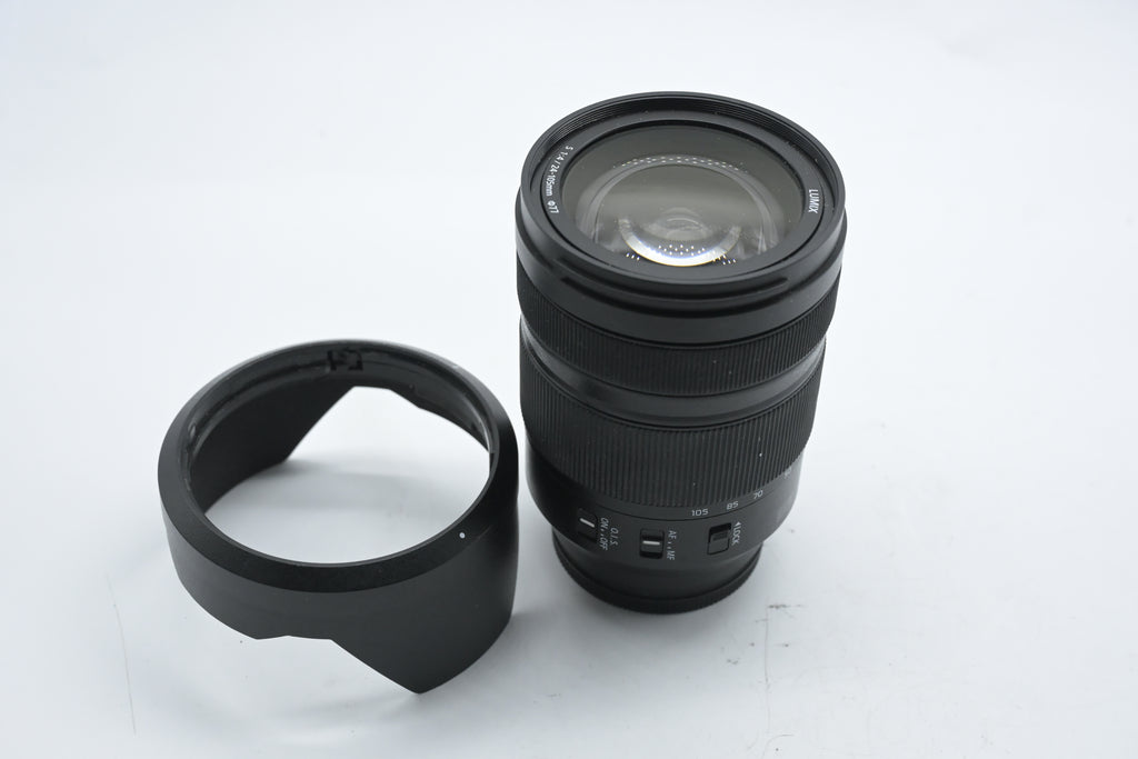 Pre Owned Panasonic Lumix S Pro 24-105mm f4 Macro Lens W/ F&R Caps, Hood S: XF2KH201275