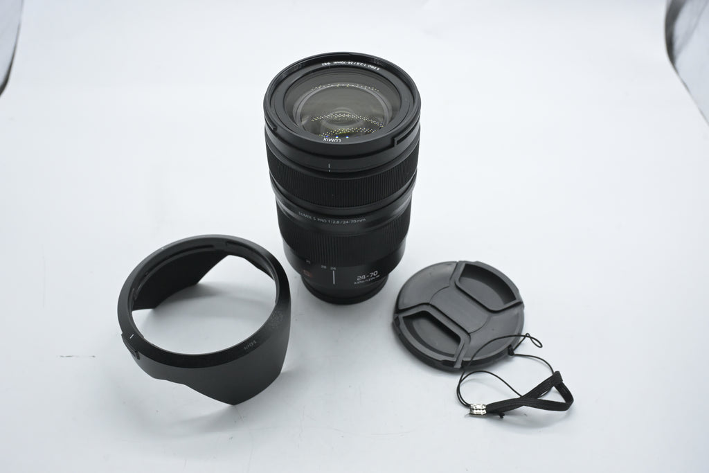 Pre Owned Panasonic Lumix S Pro 24-70mm f2.8 Lens W/ F&R Caps, Hood SN:  SP2CD201174