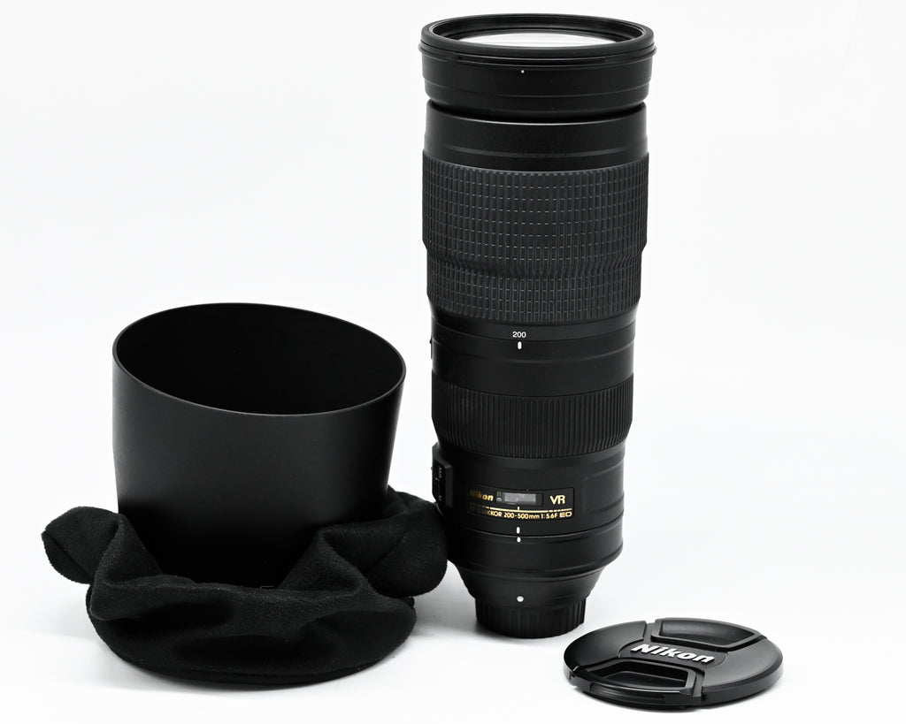 Nikon AF-S NIKKOR 200-500mm f/5.6E  ED VR Lens w/Caps Hood & Bag 2089475 (Second Hand)
