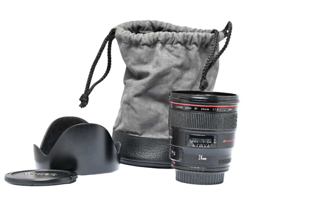 Pre-Owned Canon EF 24mm f/1.4L USM Lens, with Caps, Hood, Pouch S: 1717560 Second Hand