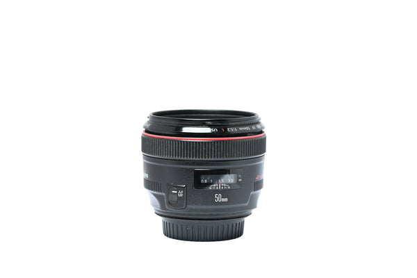 Pre-Owned Canon EF 50mm f/1.2L USM Lens, with Caps, Hood, Pouch S: 1728216 Second Hand
