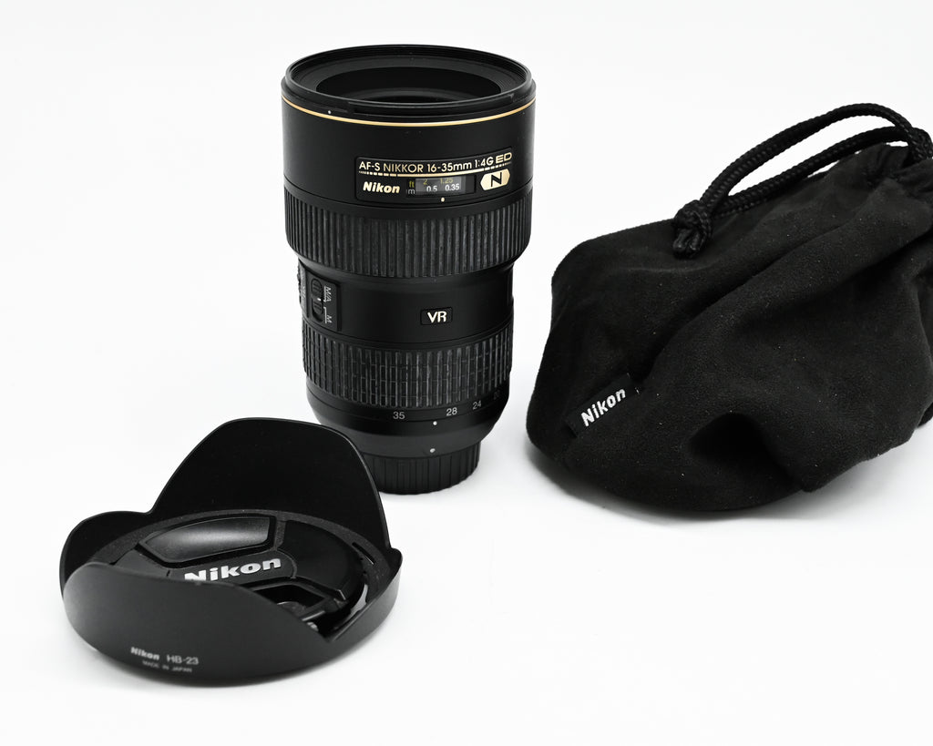 Nikon AF-S NIKKOR 16-35mm f/4G VR ED Lens w/Pouch Caps & Hood 260260 (Second Hand)