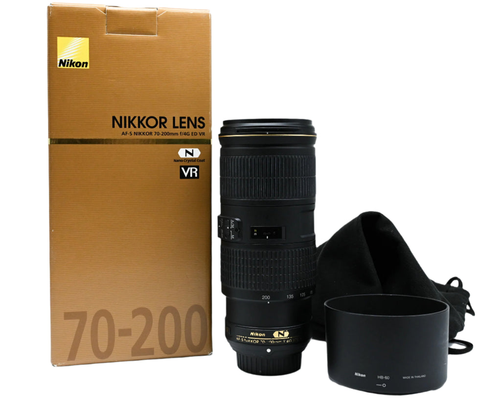 Nikon AF-S NIKKOR 70-200mm f/4G ED VR Lens in Box w/Caps & Hood 82008881 (Second Hand)