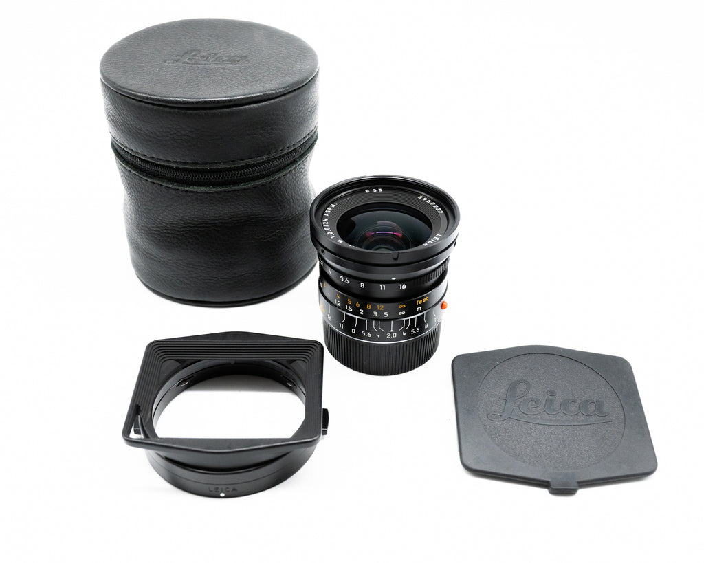 Leica Elmarit-M 24mm f/2.8 ASPH Lens Black 11878 w/Hood Caps & Case 3957222 (Second Hand)