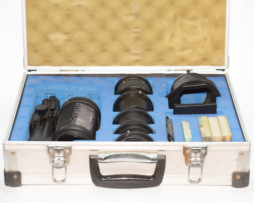 Hasselblad Macro Set in Case with Tubes (8/16/32/56), Macro Bellows incl bellows lens hood & 63.5-85 extension tube, PLUS 3 Proxar lenses (Second Hand)