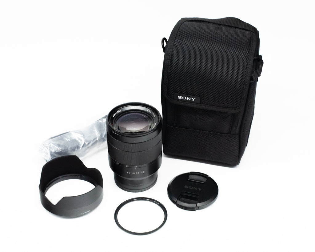 Sony Vario-Tessar T* FE 24-70mm f/4 ZA OSS Lens with Caps & Hood 0189923 (Second Hand)