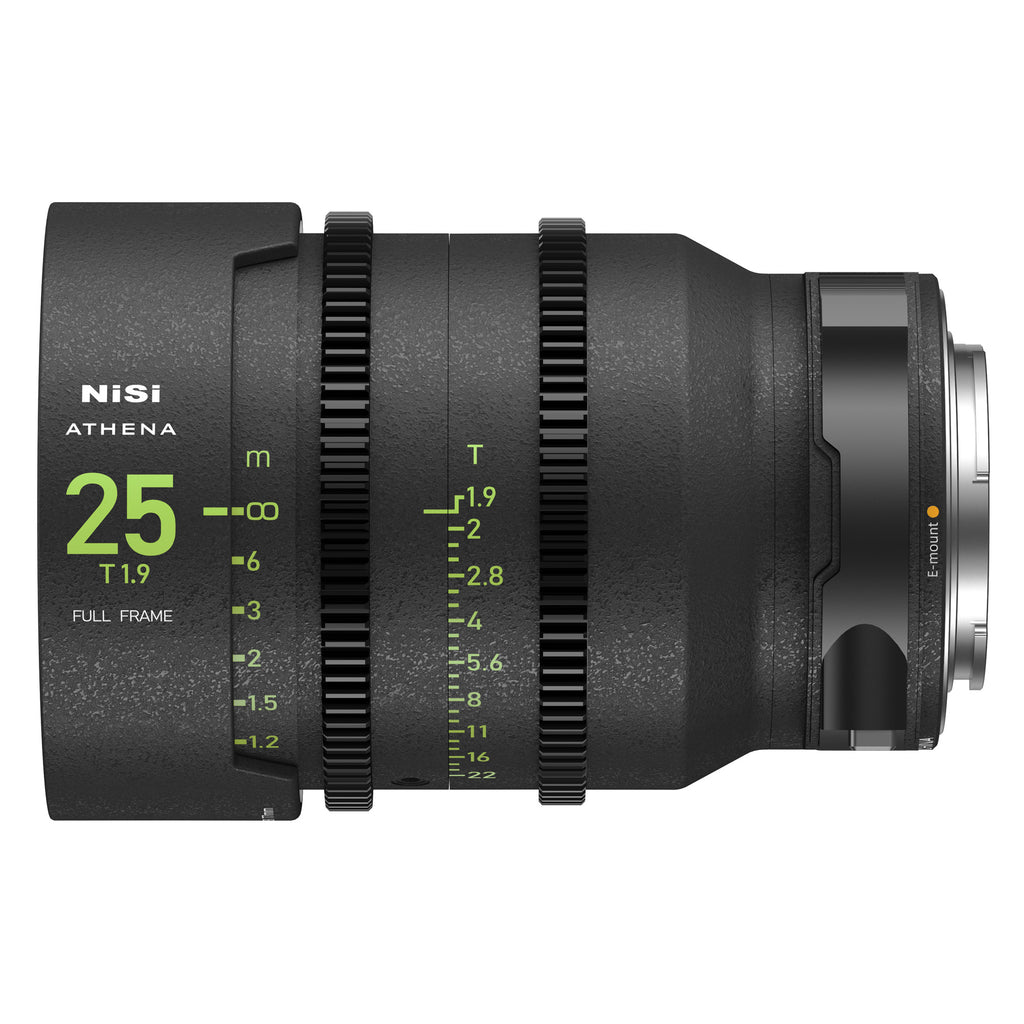 NiSi 25mm T1.9 Athena Prime FF Cine Lens - E Mount, Drop-In Filter