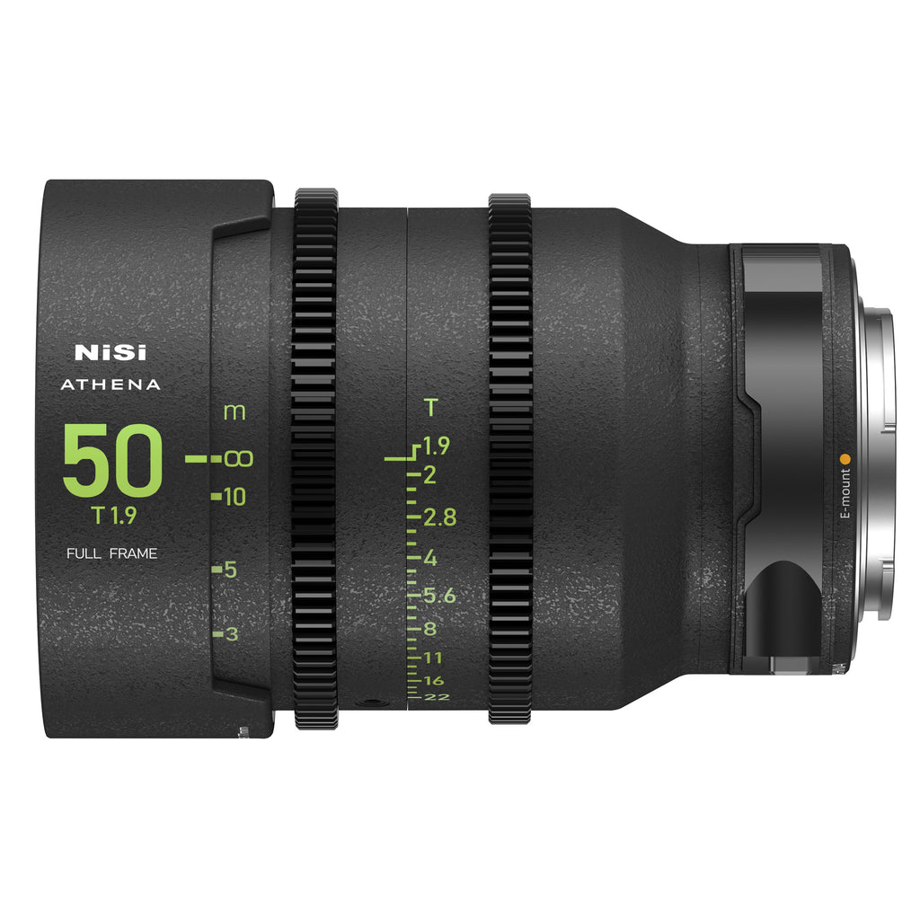 NiSi 50mm T1.9 Athena Prime FF Cine Lens - E Mount, Drop-In Filter