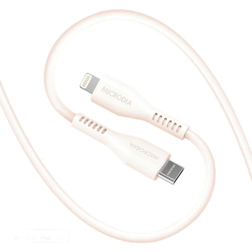 MICRODIA Fruitywire Liquid Silicon PD60W 2.6m USB-C to Lightning Cable - Pearl White