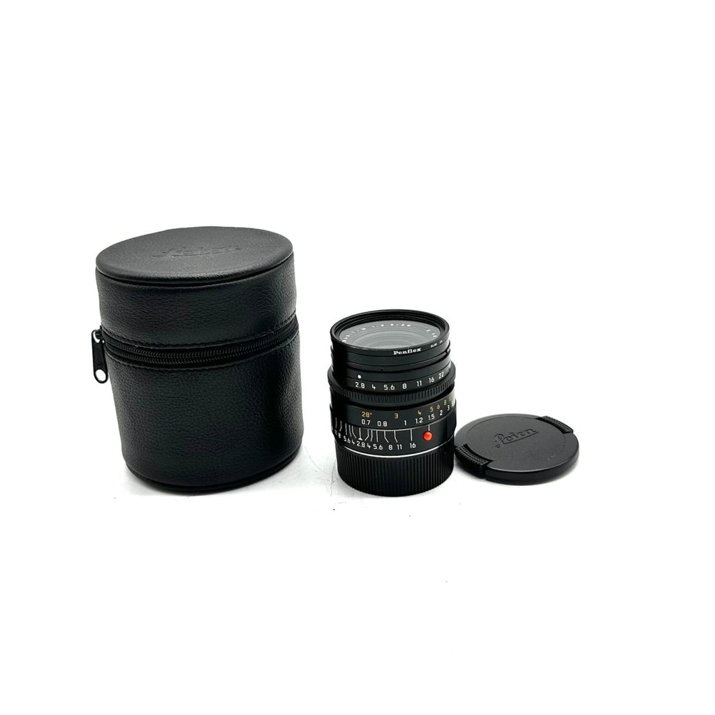 Pre-owned Leica M 28mm f2.8 Elmarit 11809 w/caps, filter & Case, 1997 SN: 3793275