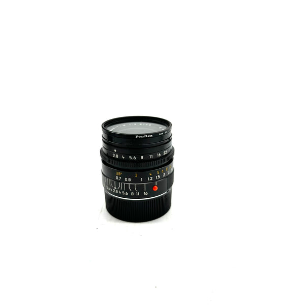 Pre-owned Leica M 28mm f2.8 Elmarit 11809 w/caps, filter & Case, 1997 SN: 3793275