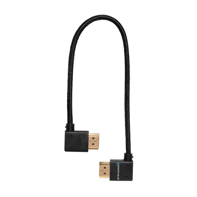 Kondor Blue Coiled High-Speed HDMI 2.0 Braided Cable 12-24" 30-60cm (Raven Black)