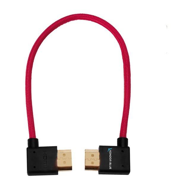 Kondor Blue Coiled High-Speed HDMI 2.0 Braided Cable 12-24" 30-60cm (Cardinal Red)