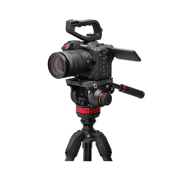 Manfrotto 055 Carbon Fibre 4-Section Tripod + 502 Fluid Video Head