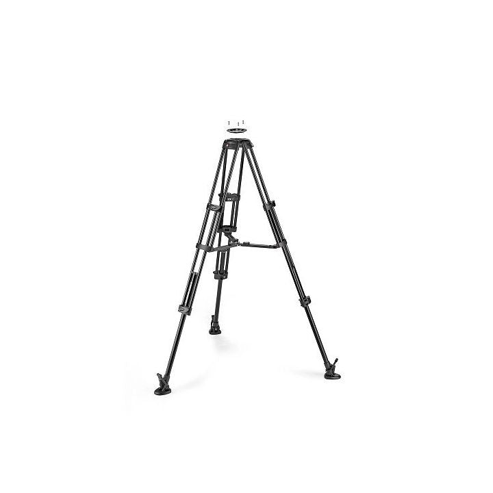 Manfrotto Aluminium Twin Leg Video Tripod 100/75mm Bowl - Middle Spreader