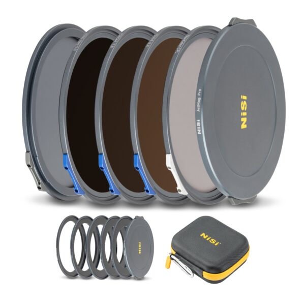 NiSi JetMag Pro Landscape ND Kit 67MAG Magnetic Filter Kit (FS ND 3 Stop, FS ND 6 Stop, FS ND 10 Stop, TC CPL, 52mm/55mm/58mm/62mm/67mm Adaptors, Two Front Caps,  Back Cap, Caddy Pouch)