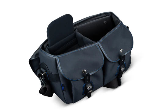 Billingham Hadley One Midnight Edition Camera Bag - Black FibreNyte / Blue Leather / Blue Stitching
