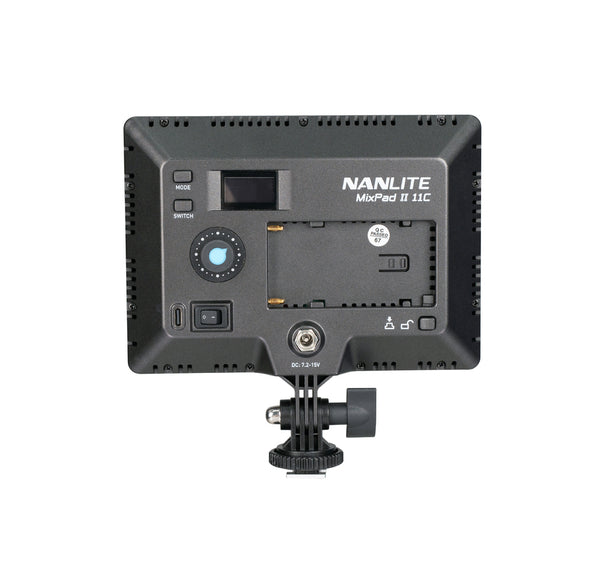Nanlite Mixpad 11C Series II RGB on-camera LED light with NP-F Battery and Charger
