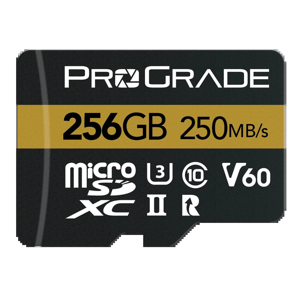 ProGrade Digital 256GB MicroSDXC UHS-II V60 Memory Card with Adapter (Gold)