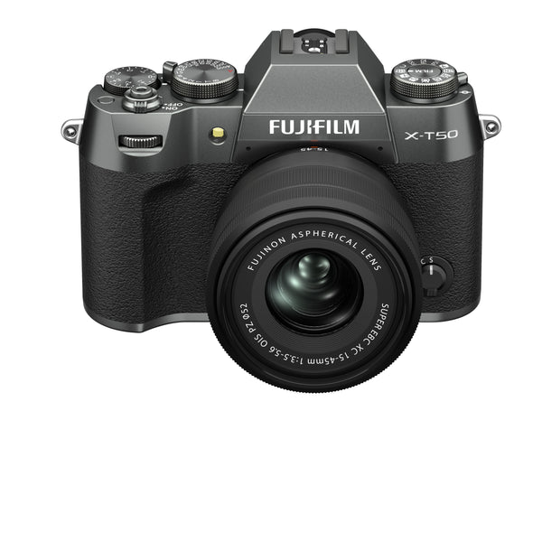 FUJIFILM X-T50 Mirrorless Camera (Charcoal Silver Body) with XC 15-45mm Lens Kit