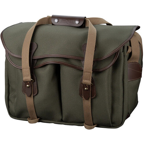Billingham 445 MKII Camera Bag - Sage FibreNyte / Chocolate Leather