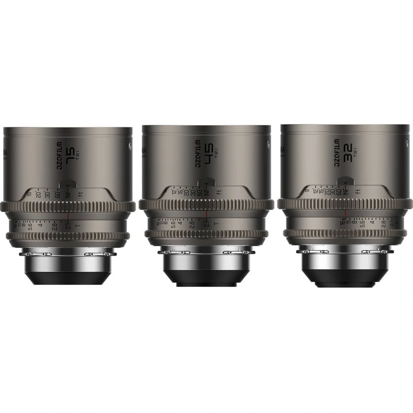 DZOFilm Arcana Anamorphic Prime 3-Lens Kit - ARRI PL, Feet, Titanium