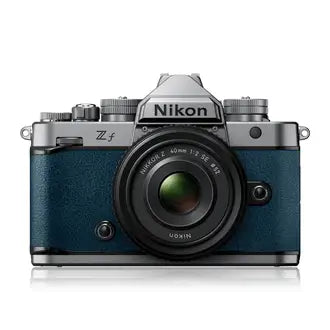 Nikon Z f Mirrorless Digital Silver Camera Indigo Blue with Nikkor Z 40mm f2 (SE) Lens